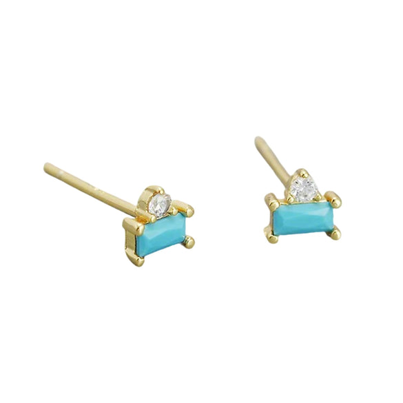 Wholesale S925 Sterling Silver Inlaid Zircon Geometric Minimalist Earrings
