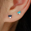 Wholesale S925 Sterling Silver Inlaid Zircon Geometric Minimalist Earrings