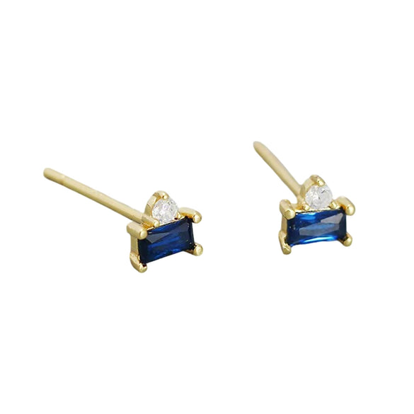 Wholesale S925 Sterling Silver Inlaid Zircon Geometric Minimalist Earrings