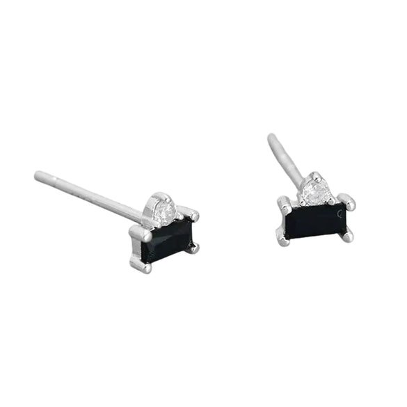 Wholesale S925 Sterling Silver Inlaid Zircon Geometric Minimalist Earrings