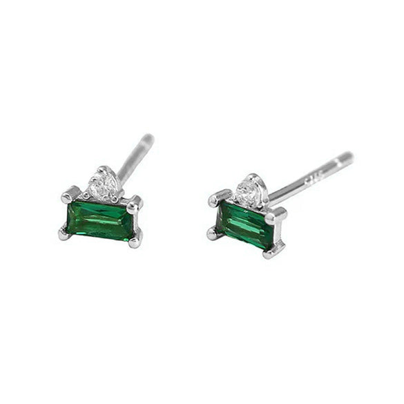 Wholesale S925 Sterling Silver Inlaid Zircon Geometric Minimalist Earrings