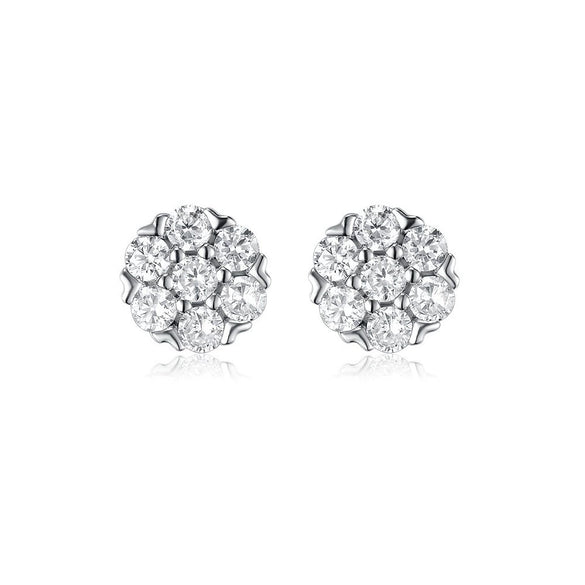 Wholesale S925 Sterling Silver Inlaid Zircon Hexagonal Earrings With Elegant Charm And Advanced Sense For Women