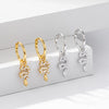 Wholesale S925 Sterling Silver Inlaid Zircon Snake Earrings Light Luxury Style