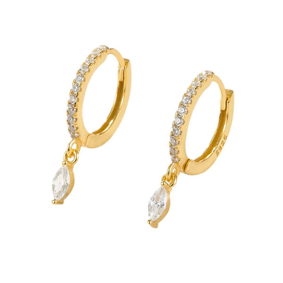Wholesale S925 Sterling Silver Ins Wind Earrings With Encrusted Diamond Horse Eye Stone And Insect Pattern For Women