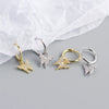 Wholesale S925 Sterling Silver Insect Butterfly Earbuckle Earrings With Electroplating Sweet Style For Female