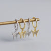 Wholesale S925 Sterling Silver Insect Butterfly Earbuckle Earrings With Electroplating Sweet Style For Female
