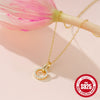 Wholesale S925 Sterling Silver Interlocking Micropaved Zircon Geometric Clavicle Chain Necklace For Women With Electroplating
