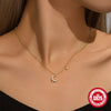 Wholesale S925 Sterling Silver Irregular Crescent Moon Geometric Electroplated Women's Moon Necklace Clavicle Chain