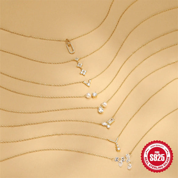 Wholesale S925 Sterling Silver Irregular Geometric Love Pendant Necklace With O Chain For Women Zirconia Treatment