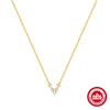 Wholesale S925 Sterling Silver Irregular Geometric Love Pendant Necklace With O Chain For Women Zirconia Treatment