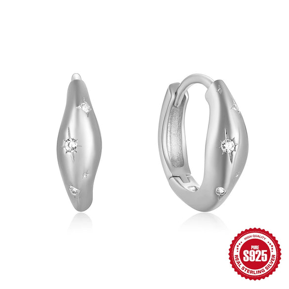 Wholesale S925 Sterling Silver Irregular Star Geometric Earrings With Electroplating Treatment