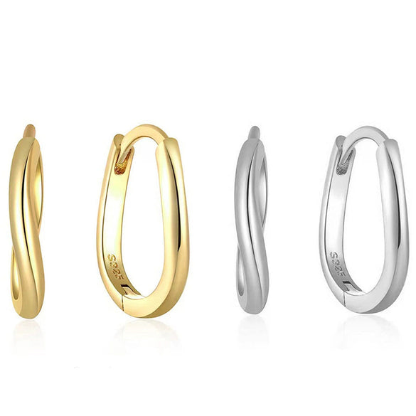 Wholesale S925 Sterling Silver Irregular Wave Geometric Fashion Simple Versatile Earrings