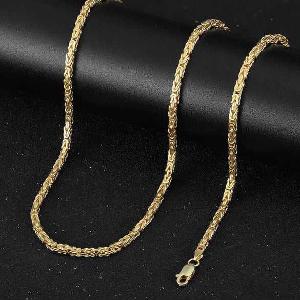 Wholesale S925 Sterling Silver Keel Chain Hiphop Unisex Necklace With Geometric Pattern