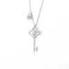Wholesale S925 Sterling Silver Key Lock Necklace For Women With Cross Chain And Electroplating Treatment
