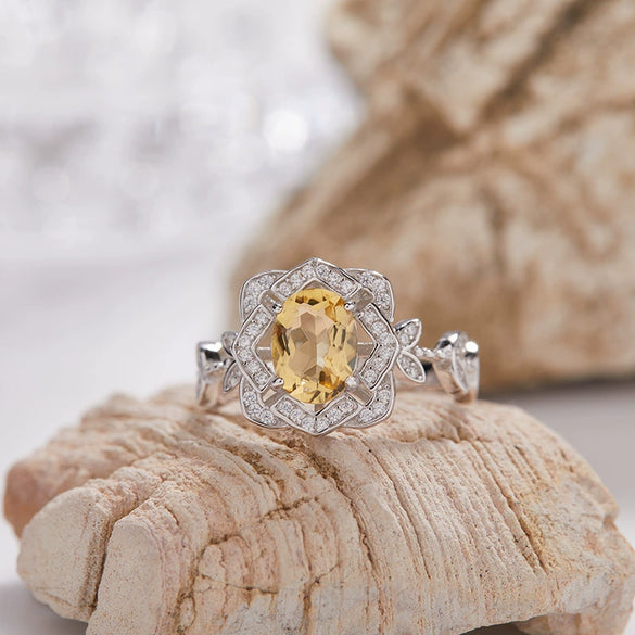 Wholesale S925 Sterling Silver Lace Flower Crystal Ring Set With Gems In Light Luxury Style