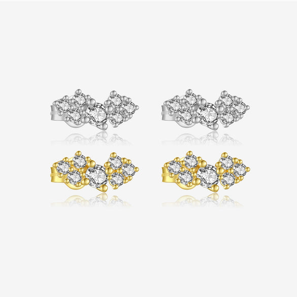 Wholesale S925 Sterling Silver Leaf Design Electroplated Ear Studs For Women