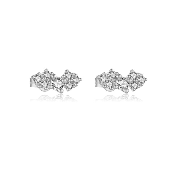 Wholesale S925 Sterling Silver Leaf Design Electroplated Ear Studs For Women