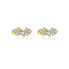 Wholesale S925 Sterling Silver Leaf Design Electroplated Ear Studs For Women