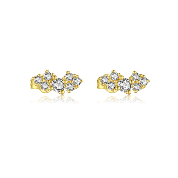 Wholesale S925 Sterling Silver Leaf Design Electroplated Ear Studs For Women