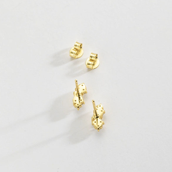 Wholesale S925 Sterling Silver Leaf Design Electroplated Ear Studs For Women