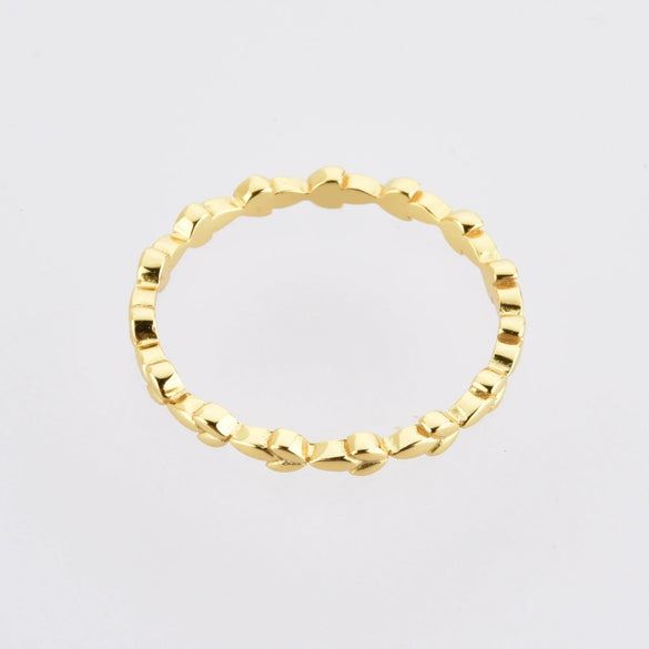 Wholesale S925 Sterling Silver Leaf Ring With Simple Classic Style And Electroplating Single Row Stacked Ring For Women
