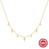 Wholesale S925 Sterling Silver Leaves Four Claw Diamond Stacked Collarbone Necklace For Women With Geometric Design And Electroplating
