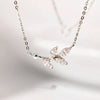 Wholesale S925 Sterling Silver Leaves Pattern Necklace Set With Diamonds For Women