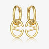 Wholesale S925 Sterling Silver Letter Earrings Simple And Highend Glossy Oval Niche Design Electroplated