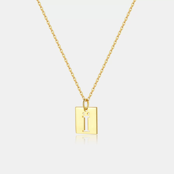 Wholesale S925 Sterling Silver Letter Pendant Necklace With Hollow Design And Electroplating In Light Luxury Retro Style