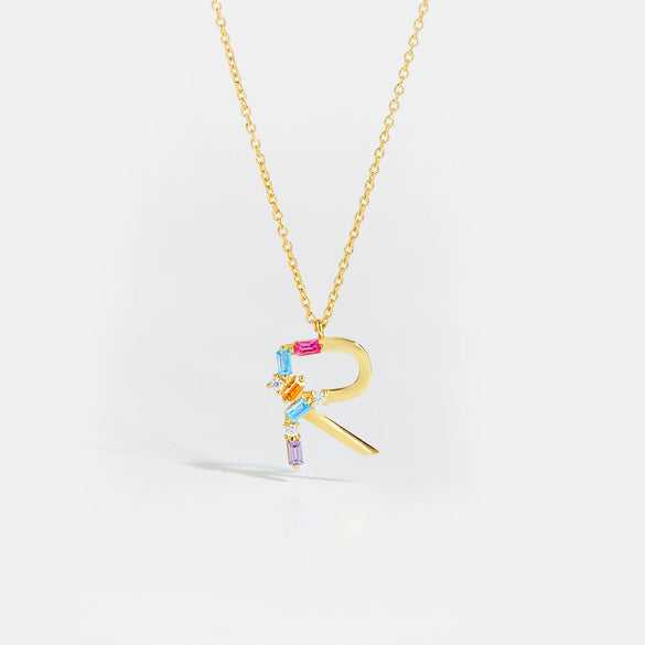 Wholesale S925 Sterling Silver Letter Pendant Necklace With 18K Gold Electroplating Simple And Fashionable