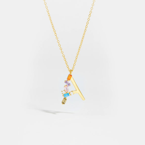 Wholesale S925 Sterling Silver Letter Pendant Necklace With 18K Gold Electroplating Simple And Fashionable