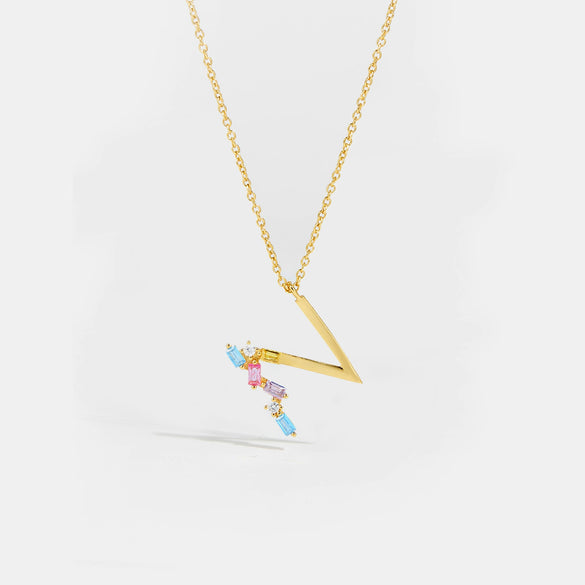 Wholesale S925 Sterling Silver Letter Pendant Necklace With 18K Gold Electroplating Simple And Fashionable