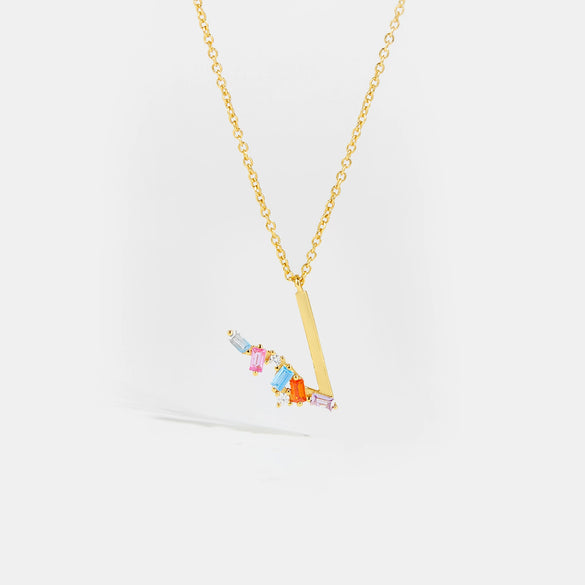 Wholesale S925 Sterling Silver Letter Pendant Necklace With 18K Gold Electroplating Simple And Fashionable
