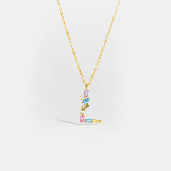 Wholesale S925 Sterling Silver Letter Pendant Necklace With 18K Gold Electroplating Simple And Fashionable