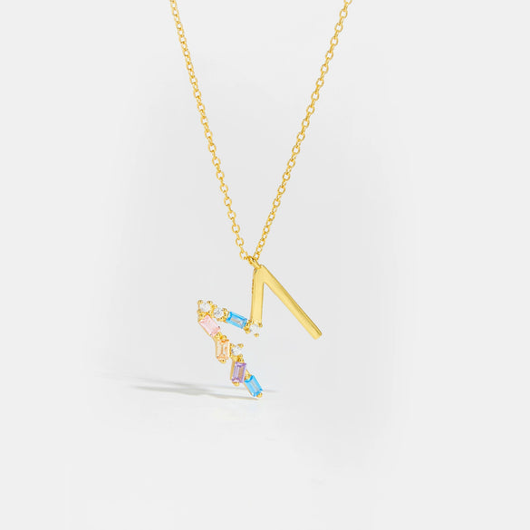 Wholesale S925 Sterling Silver Letter Pendant Necklace With 18K Gold Electroplating Simple And Fashionable