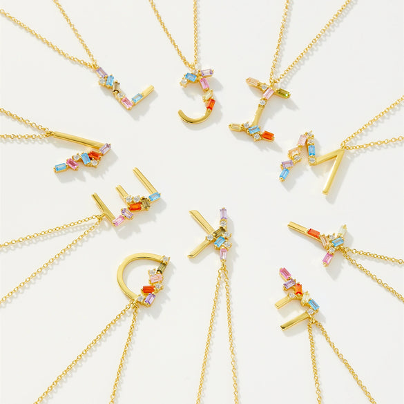 Wholesale S925 Sterling Silver Letter Pendant Necklace With 18K Gold Electroplating Simple And Fashionable