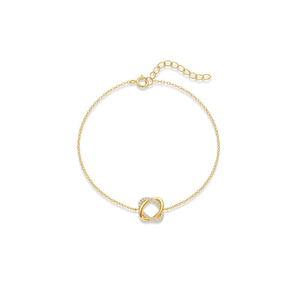 Wholesale S925 Sterling Silver Light Luxury Diamondencrusted Rose Flower Geometric Ring And All Match Bracelet With Electroplating And Real Gold Plating