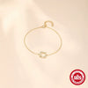 Wholesale S925 Sterling Silver Light Luxury Diamondencrusted Rose Flower Geometric Ring And All Match Bracelet With Electroplating And Real Gold Plating