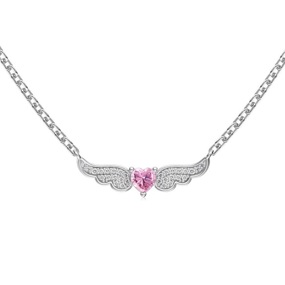 Wholesale S925 Sterling Silver Light Luxury Geometric Heart Zircon Pendant Necklace For Women