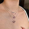 Wholesale S925 Sterling Silver Light Luxury Geometric Heart Zircon Pendant Necklace For Women