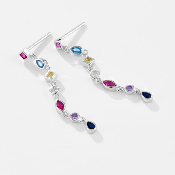 Wholesale S925 Sterling Silver Light Luxury Long Tassel Earrings For Women With Geometric Design And Platinum Or 18K Gold Electroplating