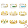 Wholesale S925 Sterling Silver Light Luxury Multidiamond Opening Adjustable Women's Ring With Geometric Design And Electroplating Treatment