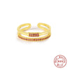 Wholesale S925 Sterling Silver Light Luxury Multidiamond Opening Adjustable Women's Ring With Geometric Design And Electroplating Treatment