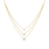 Wholesale S925 Sterling Silver Light Luxury Petals Three Layer Stacked Collarbone Necklace For Women With Geometric Design And Electroplating Treatment