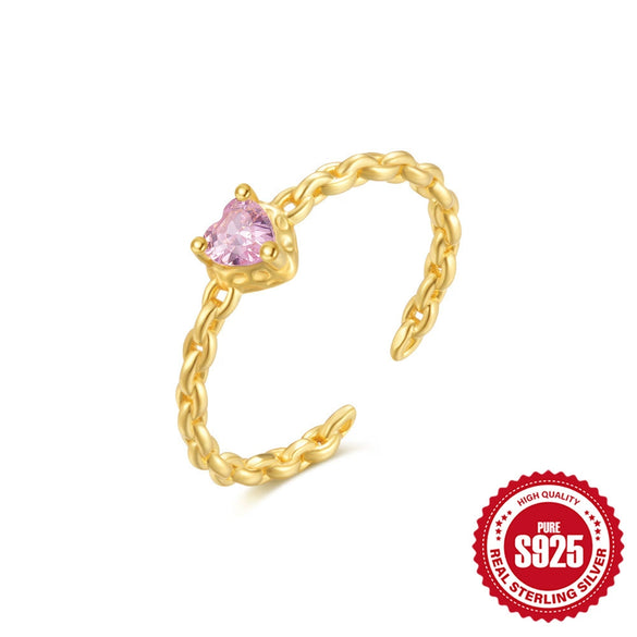Wholesale S925 Sterling Silver Light Luxury Ring With Microinlaid Colored Diamonds Double Layer Open Design Geometric Pattern Electroplated