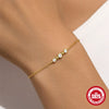 Wholesale S925 Sterling Silver Light Luxury Round Zircon Minimalist Geometric Bracelet With Real Gold Plating