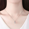 Wholesale S925 Sterling Silver Light Luxury Single Diamond Pendant With Sixclaw Seiko And Geometric Design Silver Jewelry