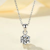 Wholesale S925 Sterling Silver Light Luxury Single Diamond Pendant With Sixclaw Seiko And Geometric Design Silver Jewelry
