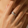 Wholesale S925 Sterling Silver Light Luxury Style Exquisite Winding Cross Line Water Drop Diamond Ring For Women