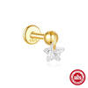 Wholesale S925 Sterling Silver Lotus Flower Electroplated Cartilage Spiral Puncture Ear Nail For Women